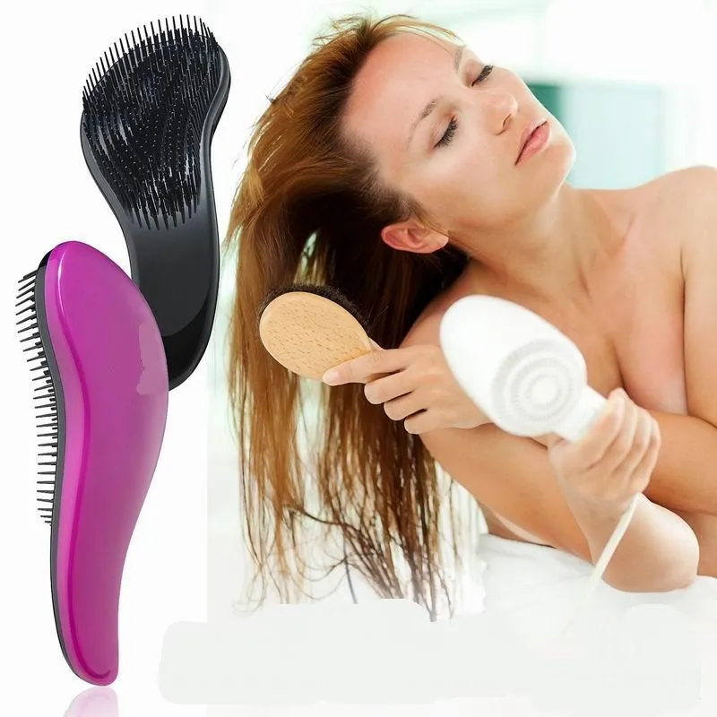 Art Naturals Detangling Travel Hair Brush Set Pink And Black Glowing