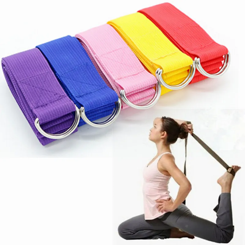 Fitness Exercise Yoga Strap Adjustable D-Ring Buckle for Stretching Women Yoga Stretch Strap Gym Rope Resistance Fitness Bands