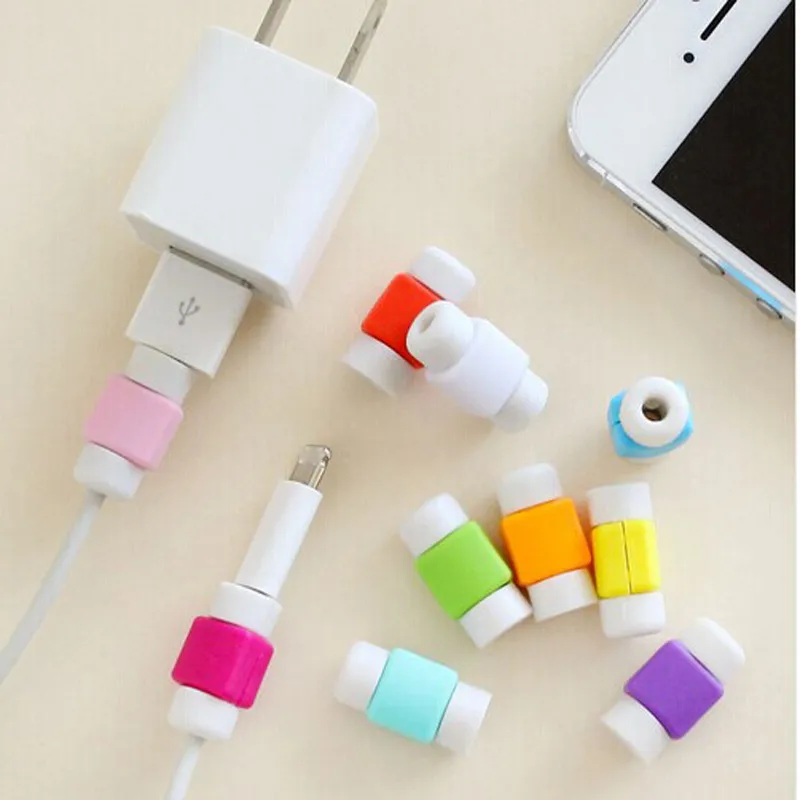 USB données chargeur câble économiseur silicone iphone câble sauveur ligne ensemble câble de charge protecteur économiseur pour iphone 7 6 plus iphone 7 plus 1000 pièces