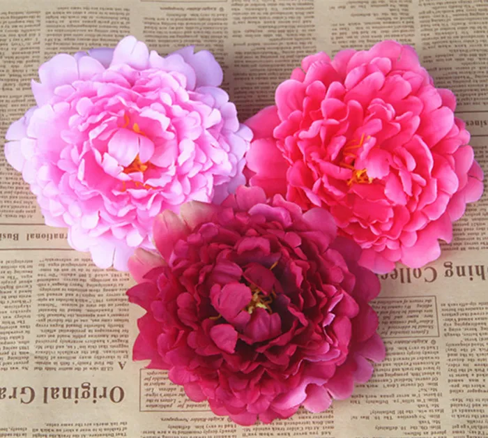 Dia: 13cm / 5.1inch 50st Gratis Frakt Emulational Silk Peony Flower Head För Hem, Trädgård, Bröllop eller Skönhet Hatt eller Klänning Dekoration Holiday