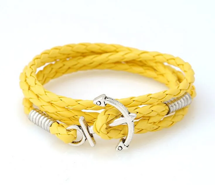 Navigazione alla moda Braccialetti di ancoraggio Bracciale Infinity PU Charm Fish Hook con uomo Donna Coppia Bracciale MIX Style gioielli