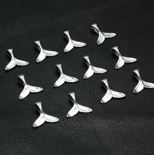 1000pcs/lot Antique Sliver Whale Tail Fishtail Charms Pendant DIY Necklace Bracelet for Jewelry Making Findings 16mm