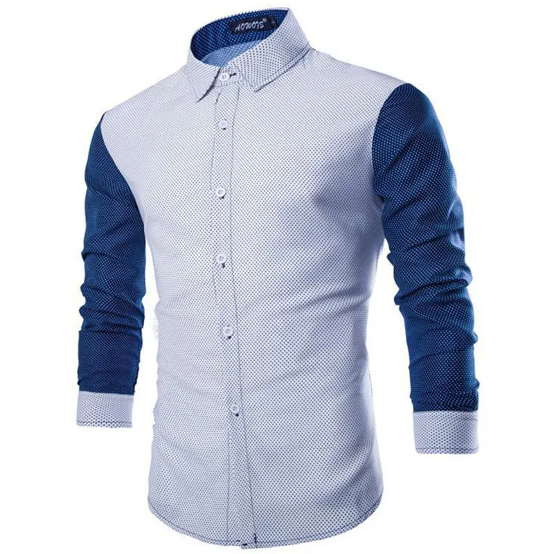 Wholesale- Men Slim Fit Dress Shirts Celebrity Business Casual Long Sleeve Fomal Shirt Top New