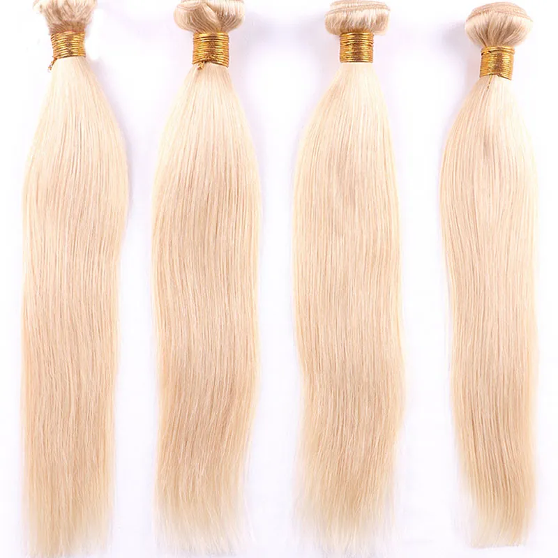 Colored Brazilian Remy Human Hair Weave Straight 613# Blonde Human Hair 3 Bundles Cheap Brazilian Human Hair Extensions Deals Vendors