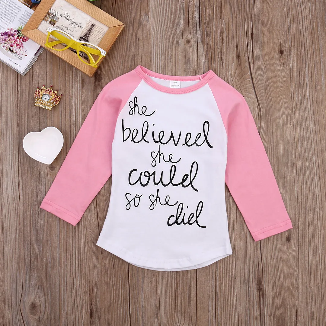 Camisetas De La Hija: Top De Algodón De Manga Larga Para Niñas Para Niños  Pequeños, Lindo Estampado De Letras, Rosa Blanco Suave, Tamaños 2 7t, Peso  Ligero Para Uso Diario De 3,93 € | DHgate, image size:1080x1080