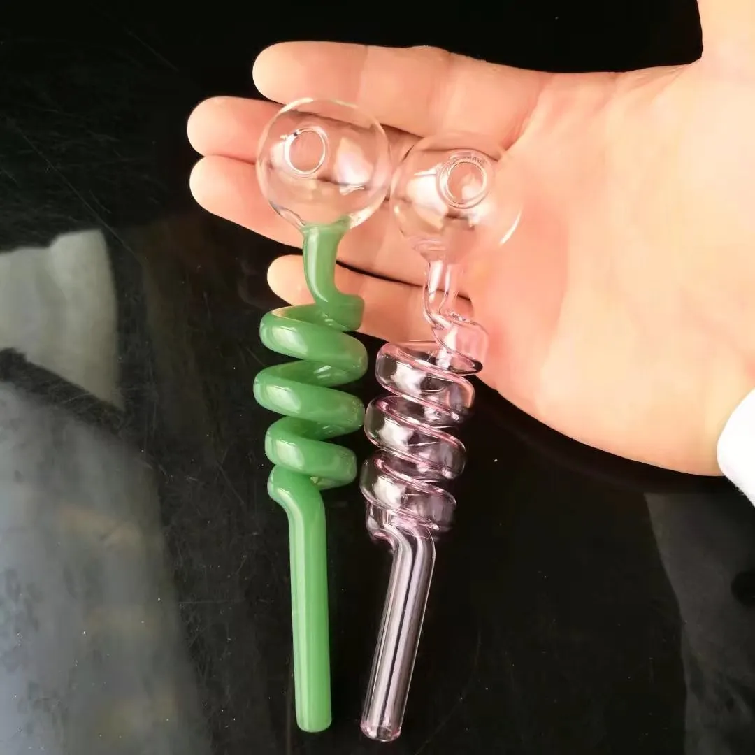 Accessoires de bongs en verre de pot droit en spirale de couleur, accessoires de bongs en verre en gros, narguilé en verre, pipe à eau fumée livraison gratuite