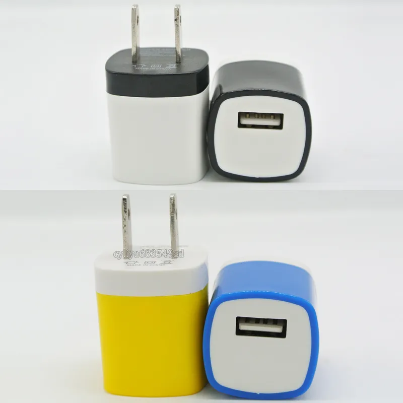 벽 충전기 여행 어댑터 삼성 S6 S6 EDGE 참고 5 스마트 폰 5V / 1A 다채로운 홈 플러그 USB 충전기 미국 버전 EU 버전 DHL