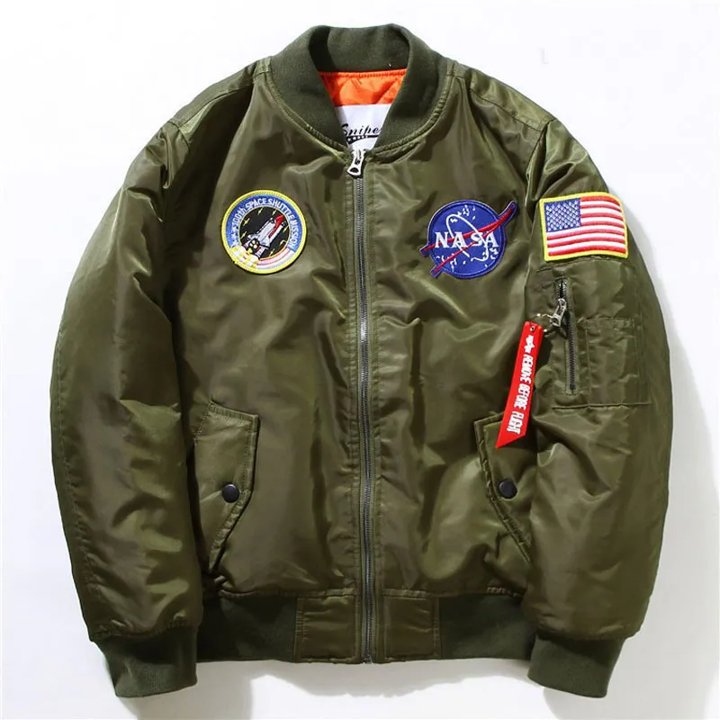 Fall-Flight Pilot Jacketrock Bombare MA1 Men Bomber Jackets broderi Baseballrockar M-XXL