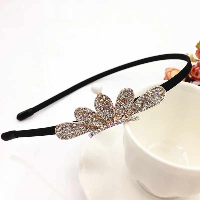 Peal Kafa bantları Toptan Parlak Tatlı Taç Rhinestone Gümüş Kafa hoop Yıldız ilmek Headdress Kristal Saç Aksesuarları hairbands ücretsiz DHL