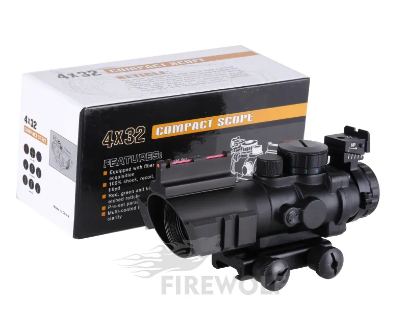 4x32 Acog Riflescope 20mm Dovetail Reflex Optics Scope Tactical Sight For Hunting Rifle Airsoft Sniper Magnifier Air Soft
