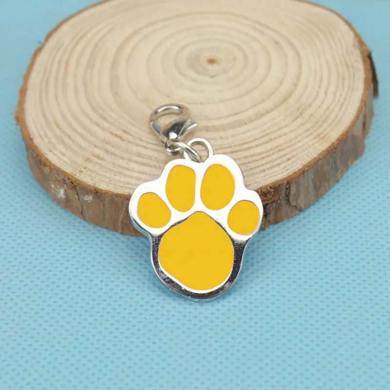 8 Farben-Katze-Hunde Kosename Marke Schlüsselanhänger ID-Karte Keychain Welpen-Tatzen-Druck-Anhänger Schlüsselhalter Großhandel Dog Tag