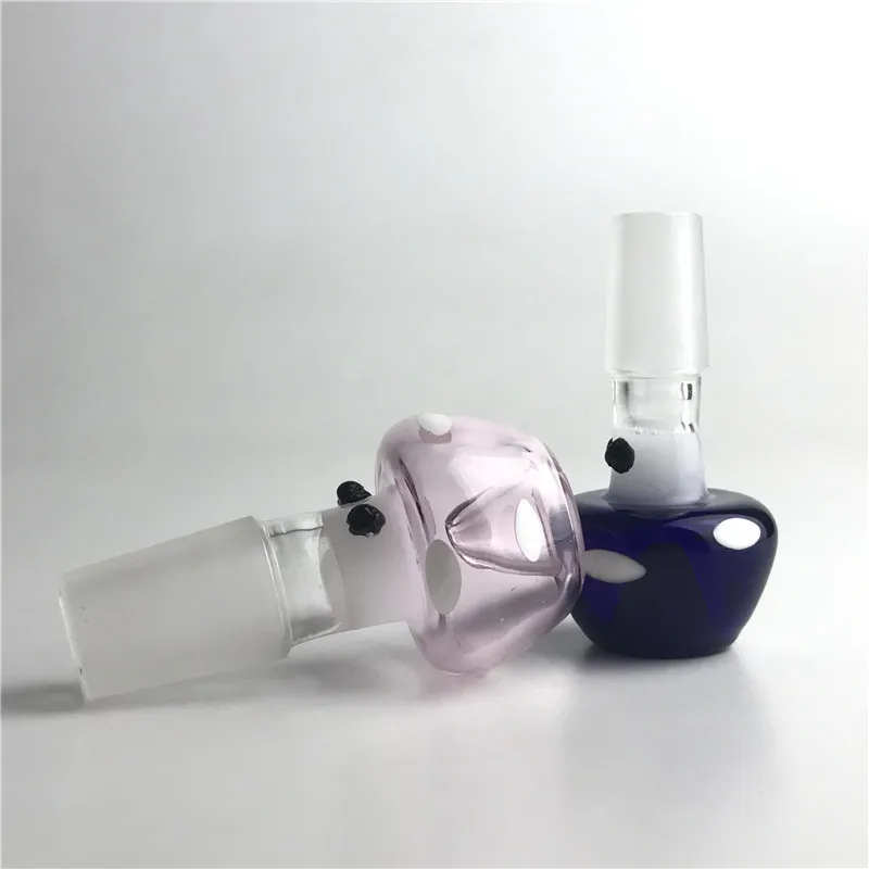 Neue 14 mm 18 mm farbige Glasschale mit dicken blauen, rosafarbenen Pyrex-Glasschalen für Bongs und Wasserpfeifen