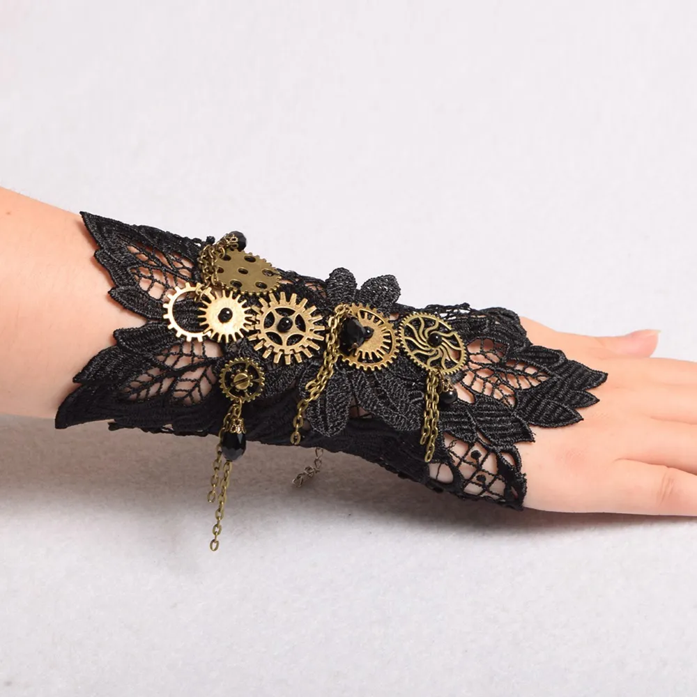 Vintage Women Steampunk Gear Wrist Cuff Armbrand Bracelet Industrial Victorian Costume Cosplay Accessory High Quality