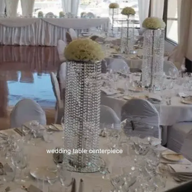 Bougeoir de perle acrylique en cristal bon marché pour la décoration de table de centres de table de mariage