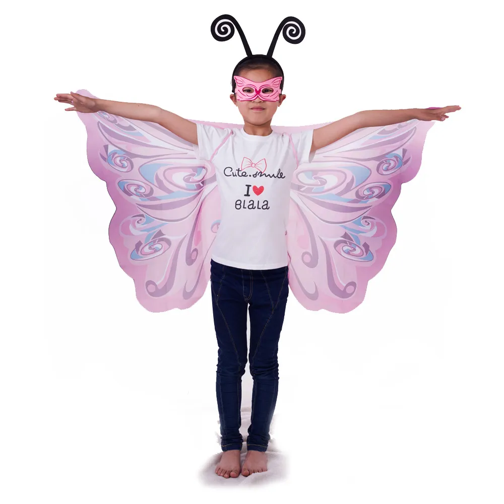 2018 HOT capa de la mariposa 110 * 60 cm capa satincostume Halloween Cosplay Capes niños capas