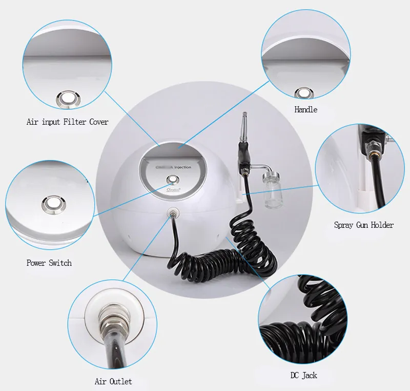 痛みのない酸素注射酸素のスプレーガンの水のジェット皮の顔の皮の再生機械のための使用機