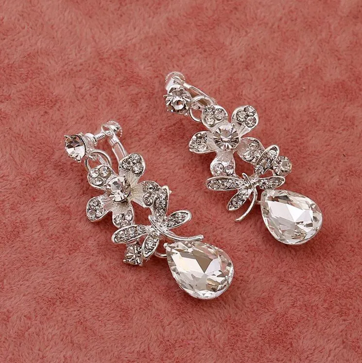 Haute qualité 3 pièces offre spéciale de mariage couronne de mariée collier boucle d'oreille bijoux de fête bijoux de mariée