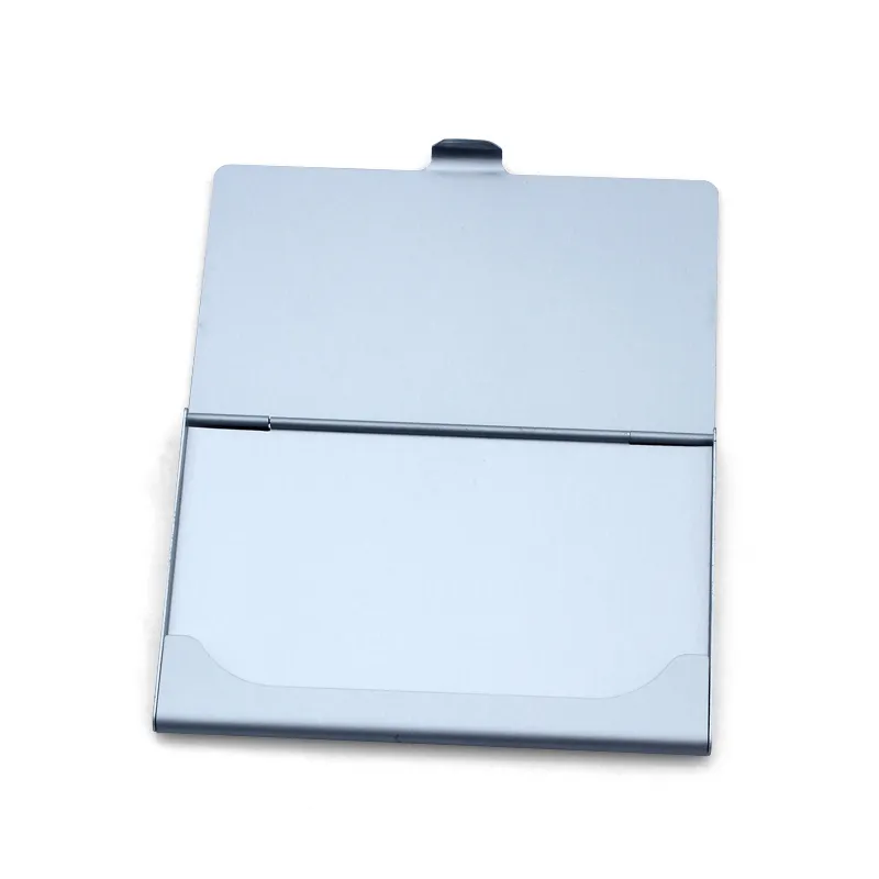 Business Name Credit ID Card Holder Metal Aluminium Box Cover Case Silver Ny
