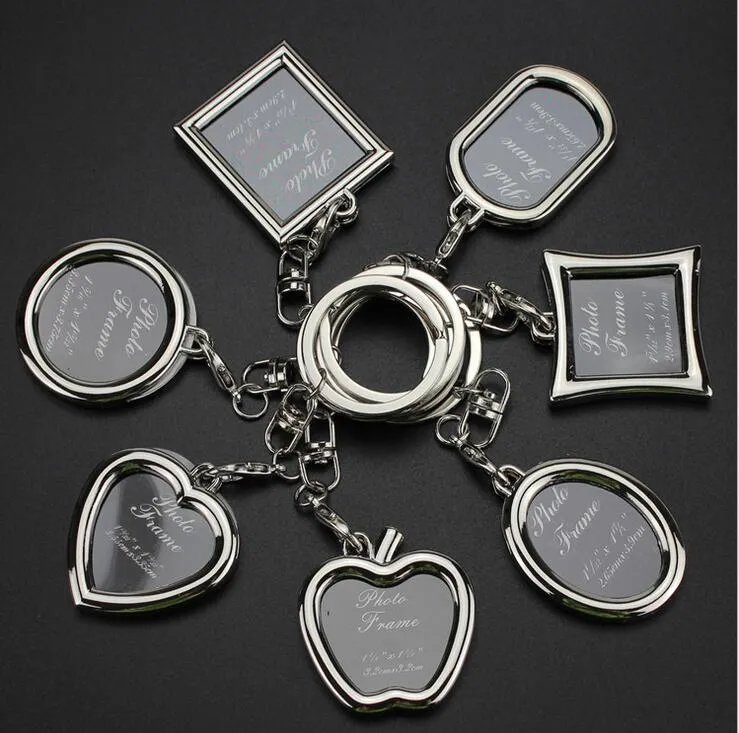 Hot sale Creative couple picture frame personality love key chain photo key ring customization KR013 Keychains mix order 20 pieces a lot