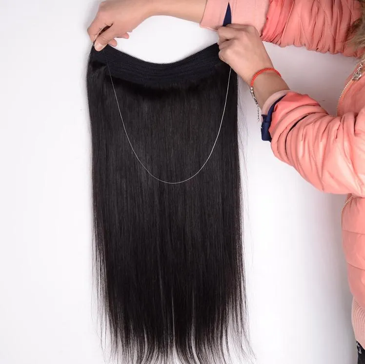Micro boucle cheveux tisser des paquets Flip Fairy Fish Line # 1B # 4 # 6 # 8100g 100% véritables extensions de cheveux