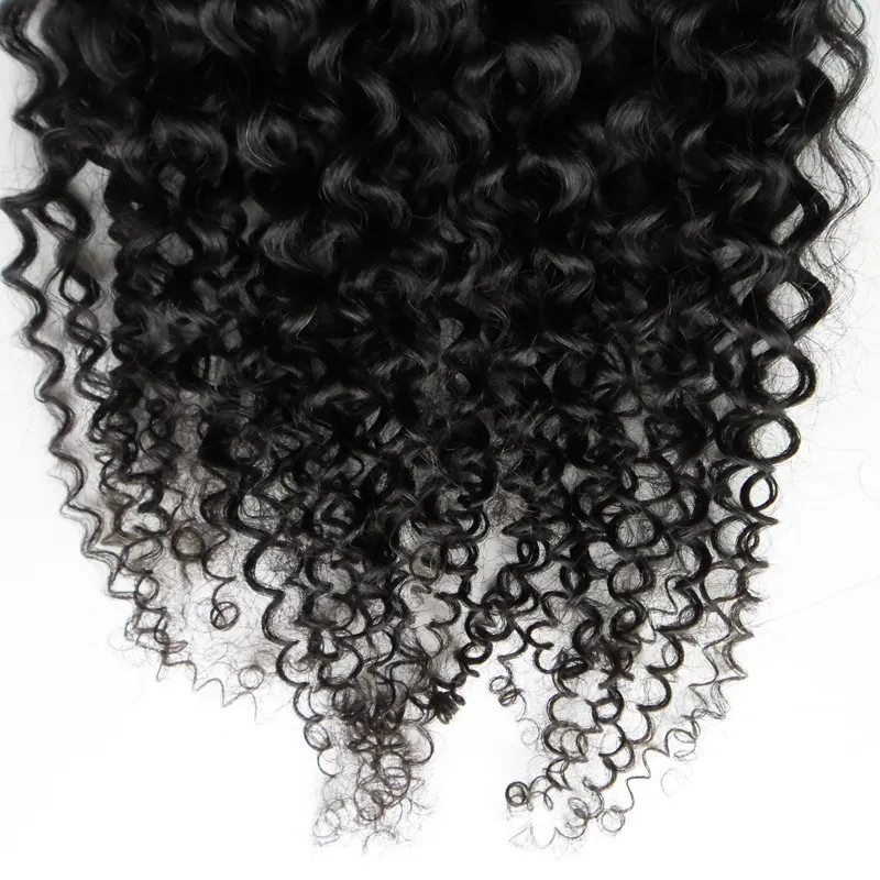 Clip afro-américain dans les extensions de cheveux humains 100g 120g naturel noir afro crépus bouclés clip6392788