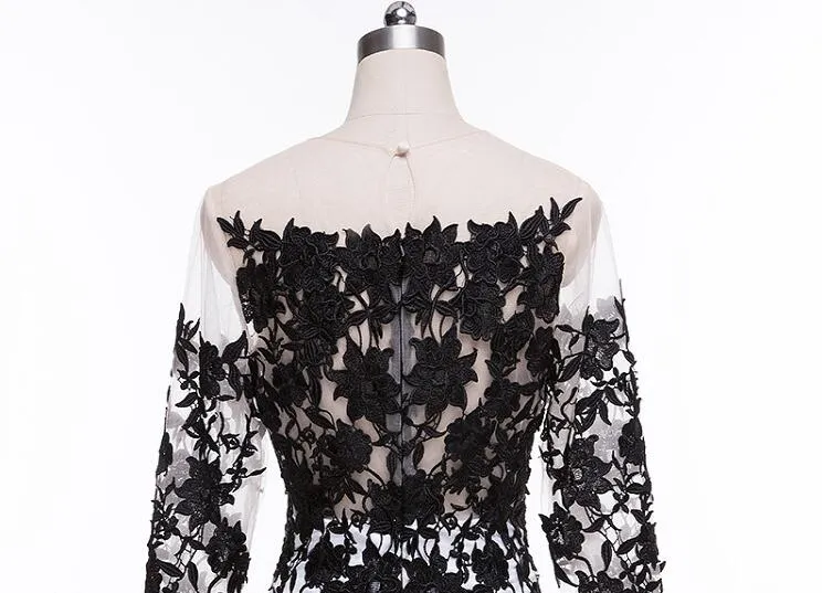 black and white plus size evening dresses Lastesso Womens Plus Size Formal Dresses V Neck Off Shoulder Cocktail Party Dress Lace Sleeves Split A-Line High Low Dresses