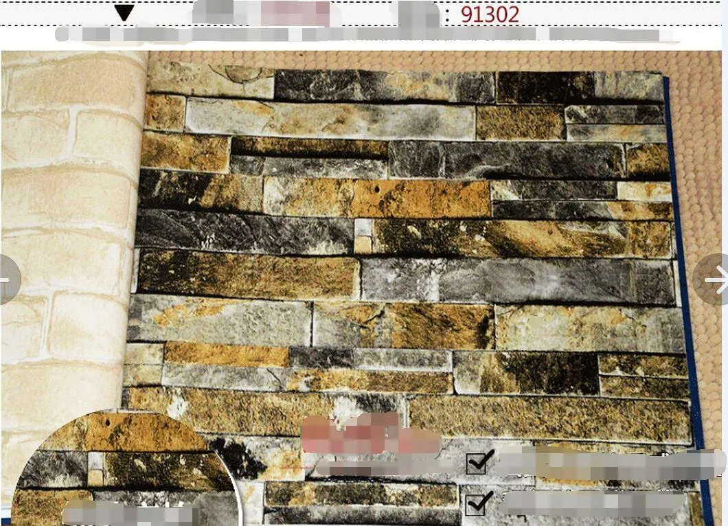 Stone wallpaper roll modern wallpaper brick wall 3d background wall wallpaper for living room vinyl Chinese