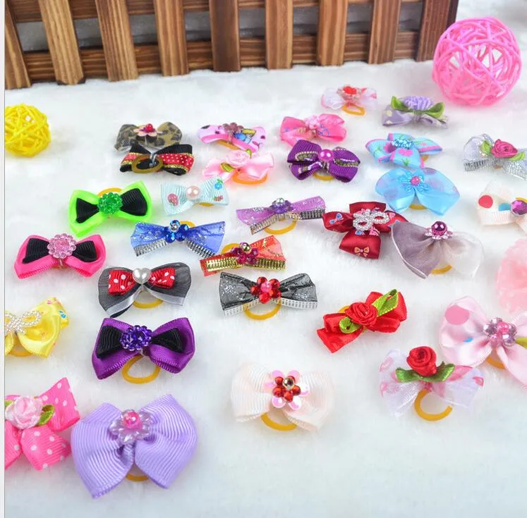 Festival decoration pet dog hair bows Cute pet dog cat headdress flower grooming Headband pet Gift butterfly hairpin fashion dogs bowknot