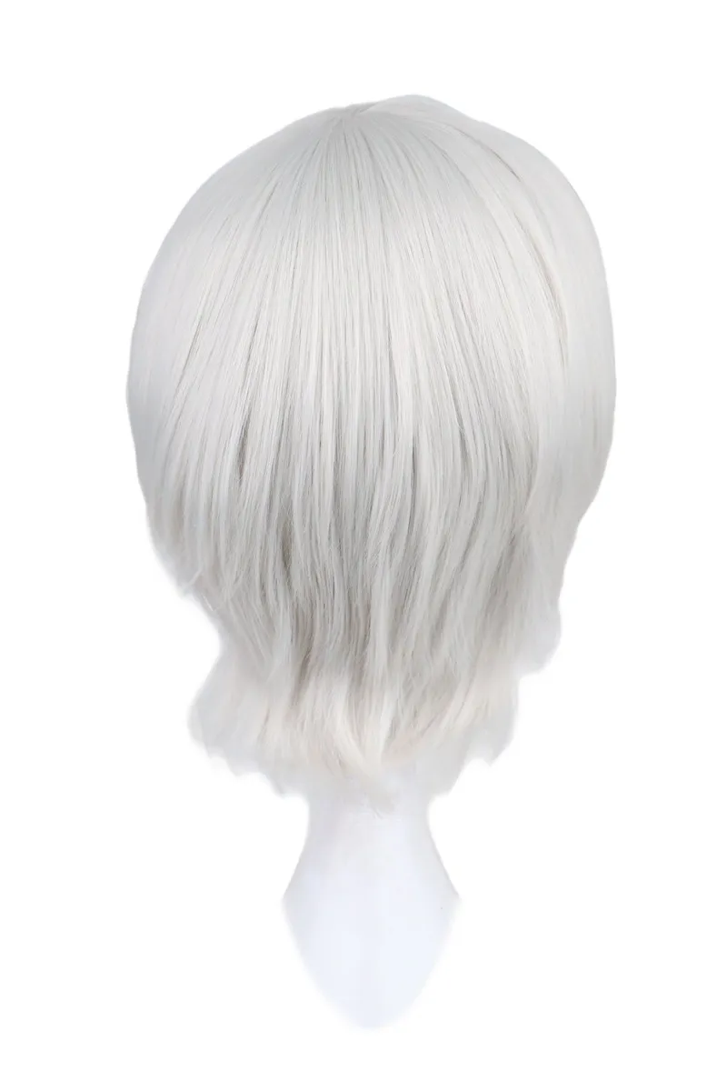 Men Short Cosplay Silver White Wig 32 Cm Heat Resistant Synthetic Hair Wigs From Xiaonahe 7.04 DHgate.Com