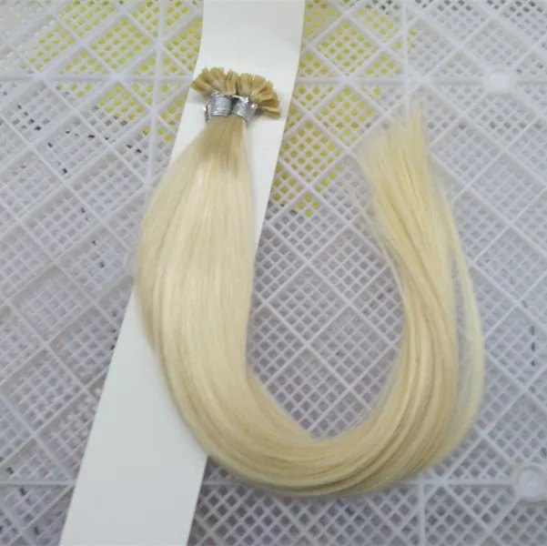 100% virgin human hair extension keratin pre bonded u tip hair extensions 200s 0.5g/s blonde 60# 8a unprocessed virgin hair u tip