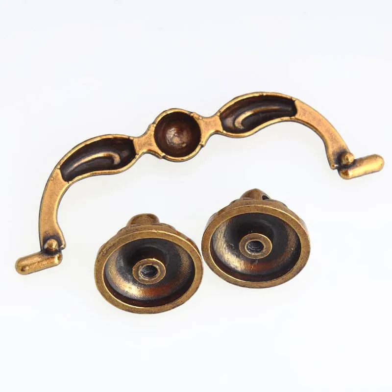 76mm vintage bronslådor skåp knopp dra antik mässing dyrar dörr handtag 3 