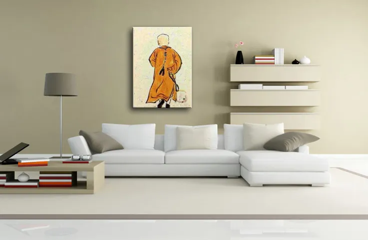 Handpainted Figure Oil Painting On Canvas Famous Monk Picture Print Art ...