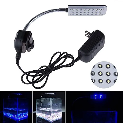 Aquarium Lights LED Clip Aquarium Kit For Fish Tanks lgihts 24 LEDS Light color White and Blue