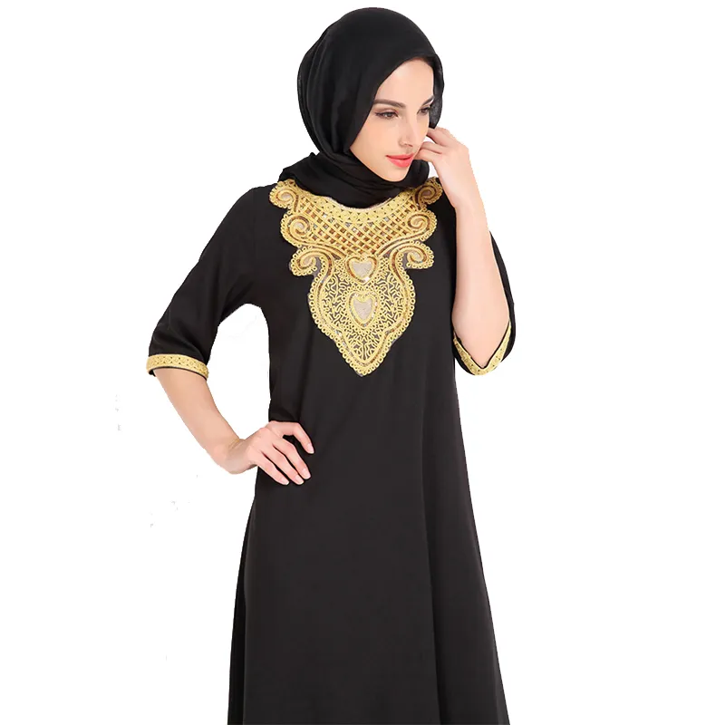 Modish Group Dames Gebedskleding met Hijab, Lange Abaya Jurk, Turkse Islamitische Outfit, Dubai Kaftan met Rozenkrans (DE/NL/SE/PL, Alfabetisch, One