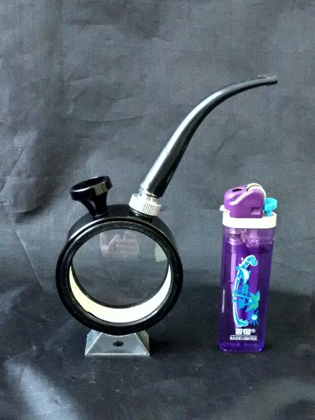 Magnifying glass hookah glass bongs accessories   , Glass Smoking Pipes colorful mini multi-colors Hand Pipes Best Spoon glas
