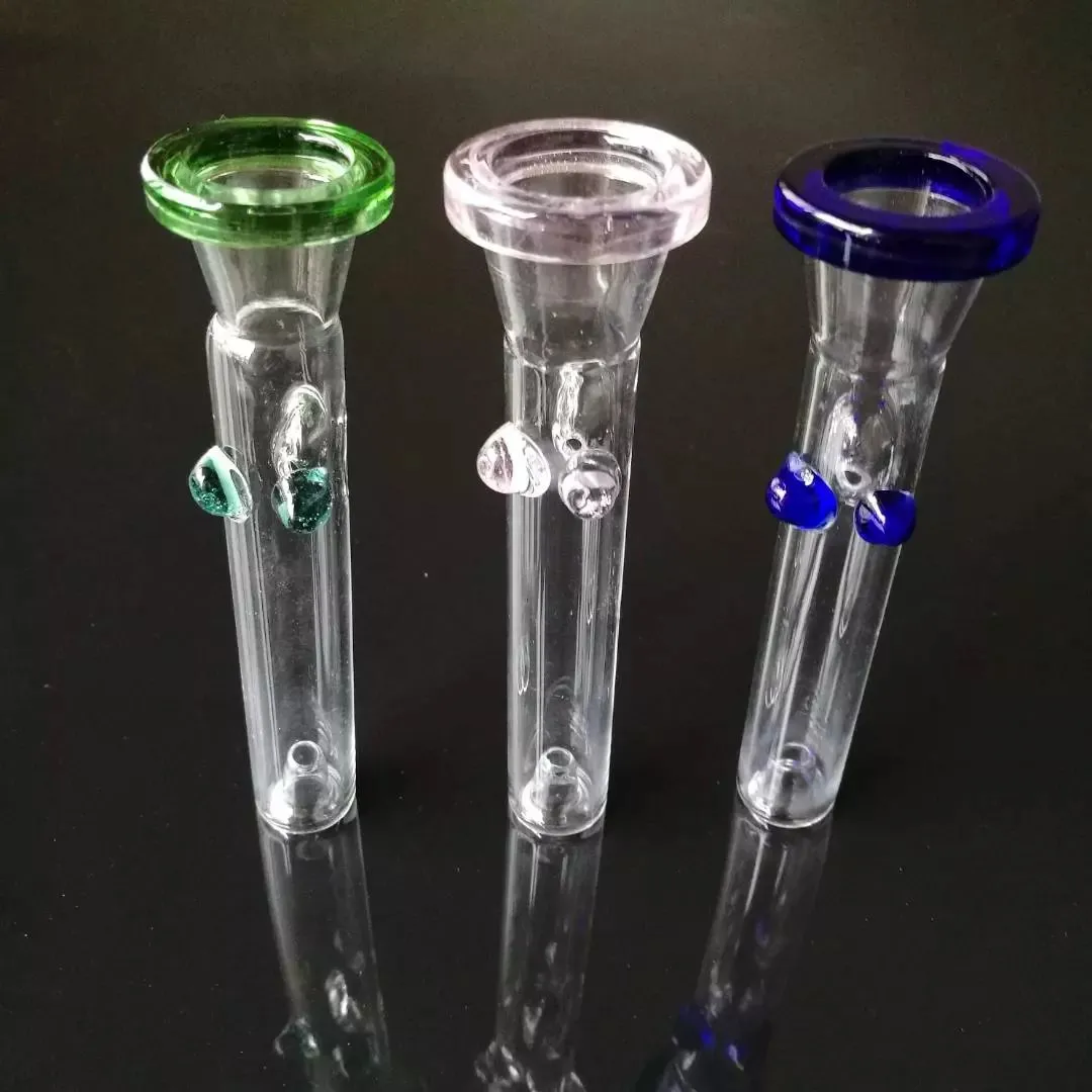 Gespoeld glas T-vormige schoorsteenbongen accessoires, unieke oliebrander glazen bongen buizen waterleidingen glazen pijp olie rigs roken met druppelaar