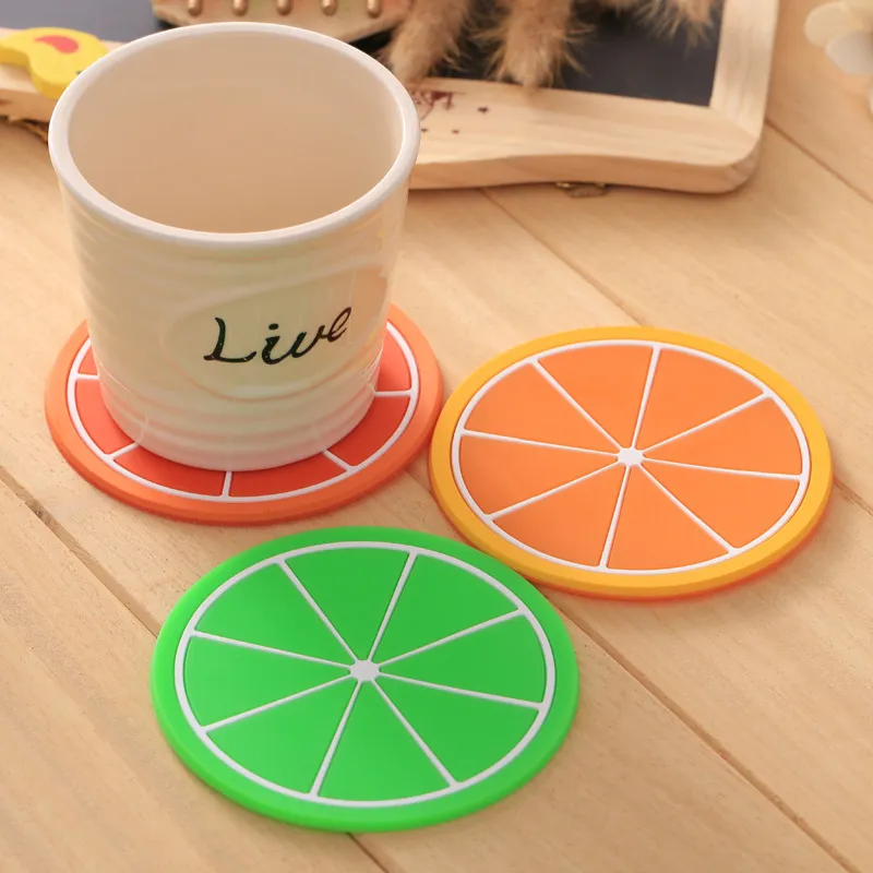 Fruit Shape Cup Coaster Silicone Cup Pad Slip Insulation Pad Cup Mat Hot Drink Holder Mug Stand Home Kitchen Accessories