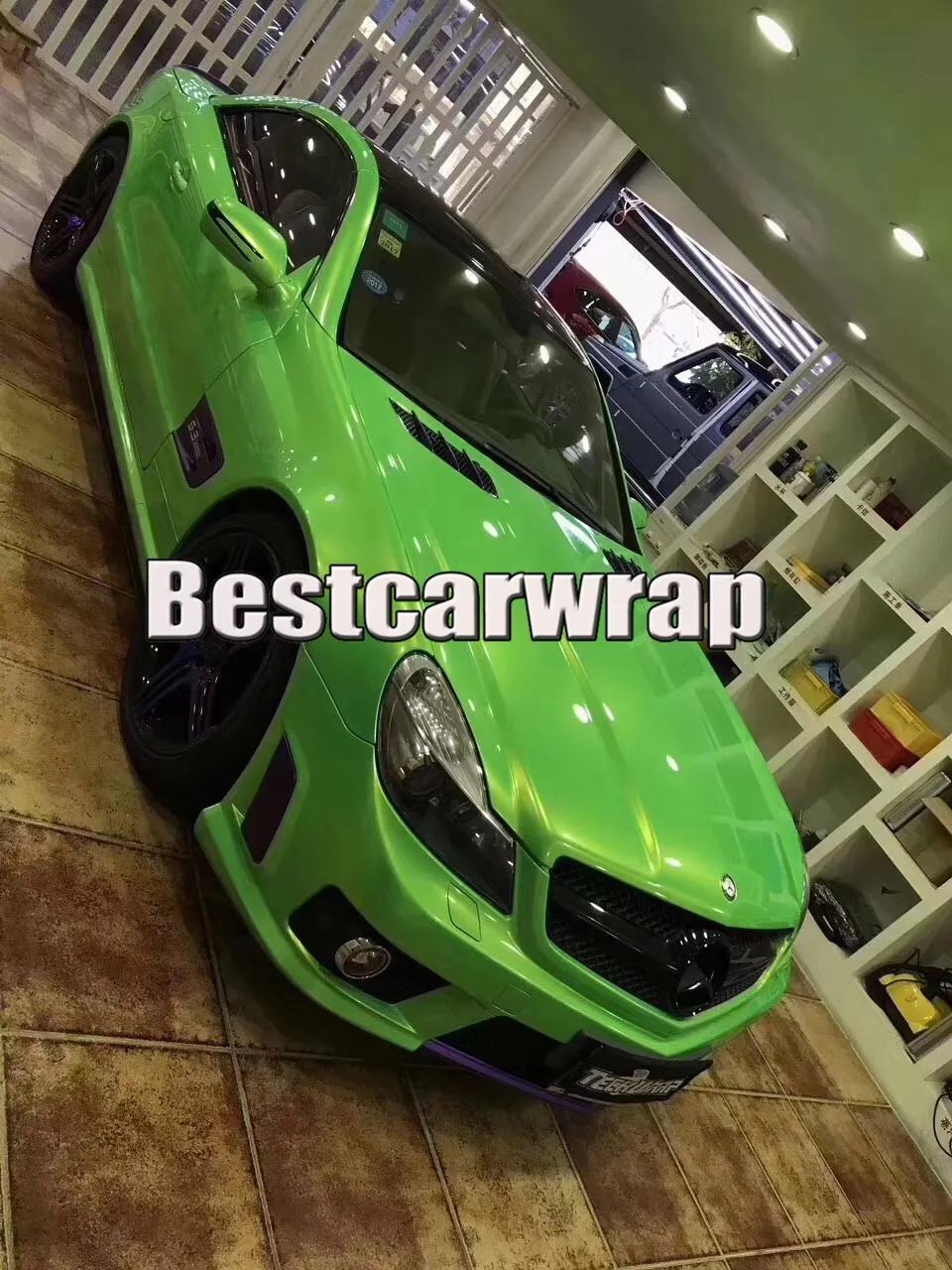 Apple Green Gloss Shift naar Gold Glow Vinyl Wrap voor Auto Wrap Film Magic Glanzende 1080 Unie Wikkelfolie Maat: 1,52 * 20m 5x67FT