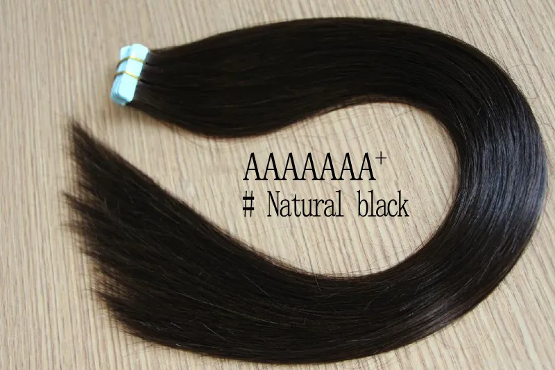 Extensões de cabelo fita fita brasileira na trama da pele extensão do cabelo humano cor natural barato atacado 40 peça 100g 20 