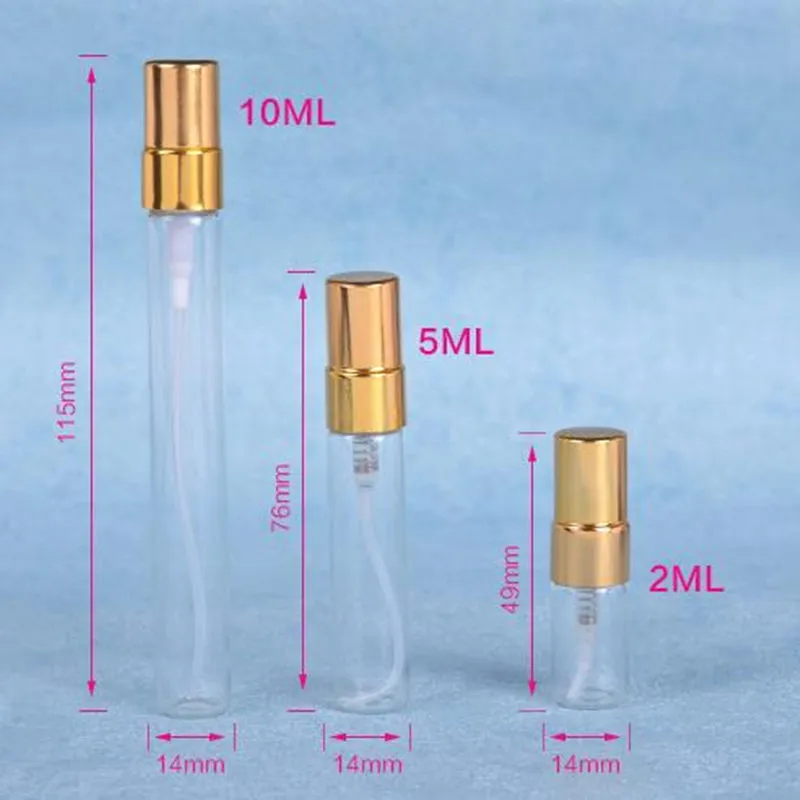 2ML 5ML 10ML Clear Glass Spray Bottle Portable Perfume Atomizer Mini ...