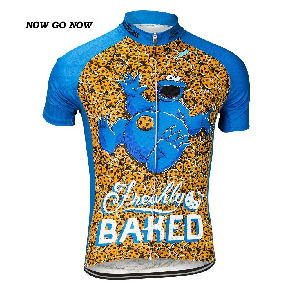 NOVO 2017 ciclismo jersey Biscoito Monstro azul roupas de bicicleta desgaste equitação mtb estrada ropa ciclismo legal clássico NOWGONOW tour homem legal