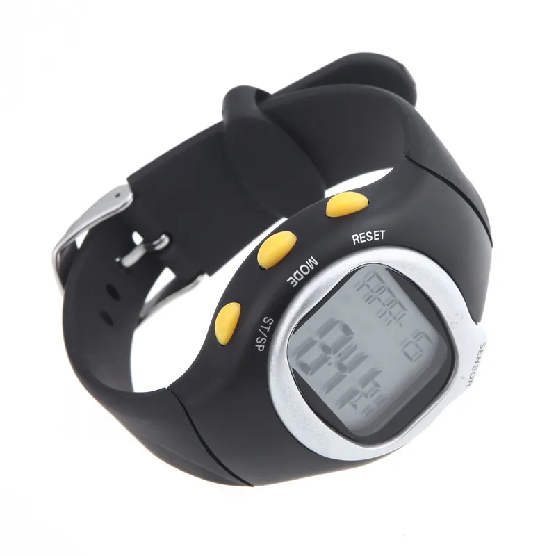送料無料正方形の男性女性の腕時計ダイヤルカロリーカウンターパルス、心拍数モニタースポーツエクササイズウォッチブラックの腕時計H10512