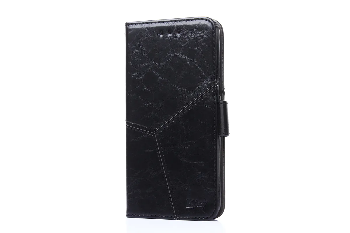 Etui en cuir de couture en gros pour Samsung Galaxy S5 S6 S7 Etui portefeuille de luxe Flip avec support Titulaire de la carte Funda Cover