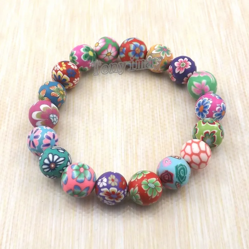 Mode Polymer Clay Armband Gratis Frakt, Partihandel 20st Bohemian Beaded Armband, Barngåva