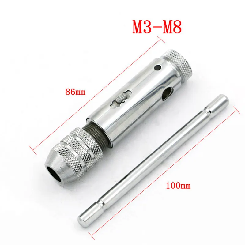 M3-M8 Réversible T Poignée Clé À Cliquet Porte Pour Tap DIE Set Argent B00248