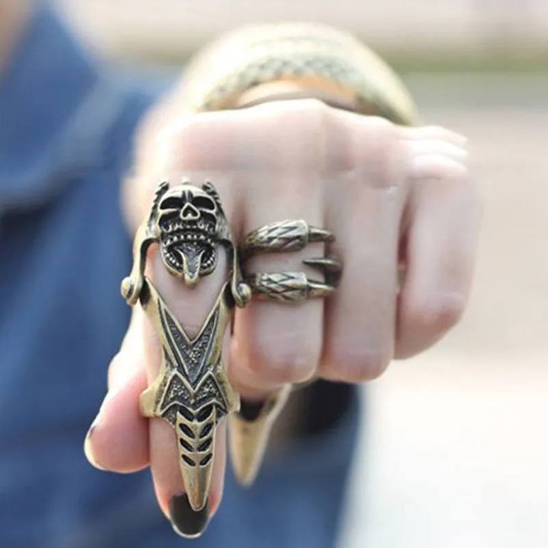 Venta Caliente Masculino Punk Rock Anillo Cr neo nico Anti Plata