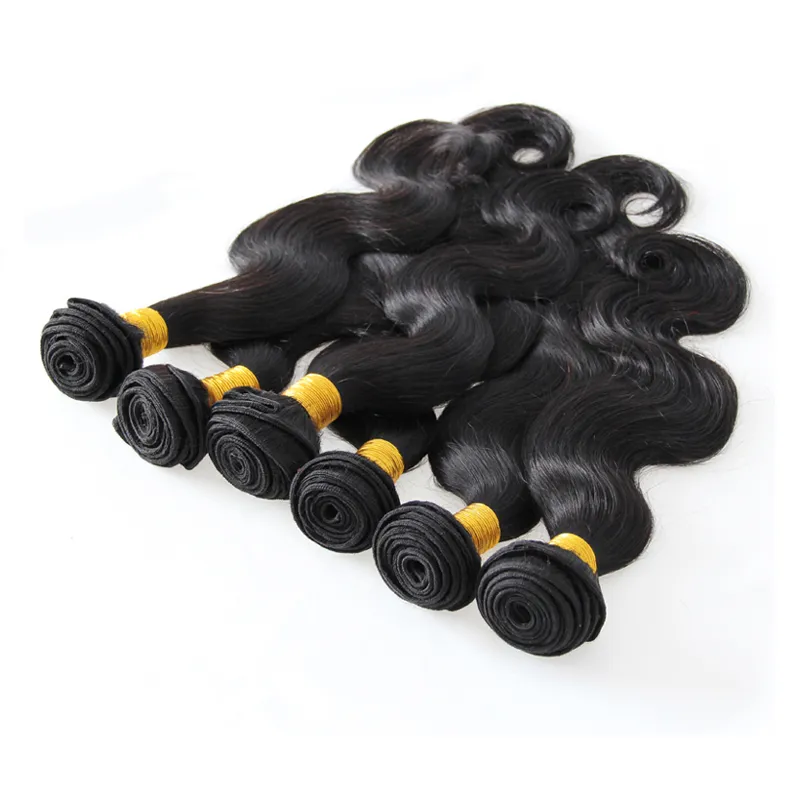 Human Hair Weaving Natural Black Color Human Hair Extensions Weave Bundles Natural Color Can Be Dyed
