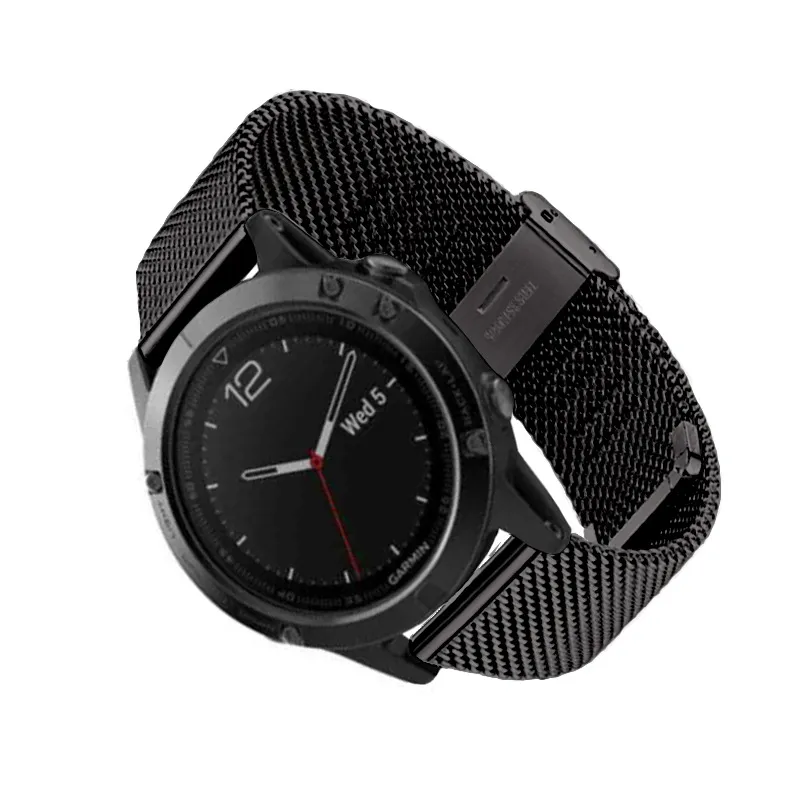 Correa metal Garmin Fenix 5/6 (negro) 