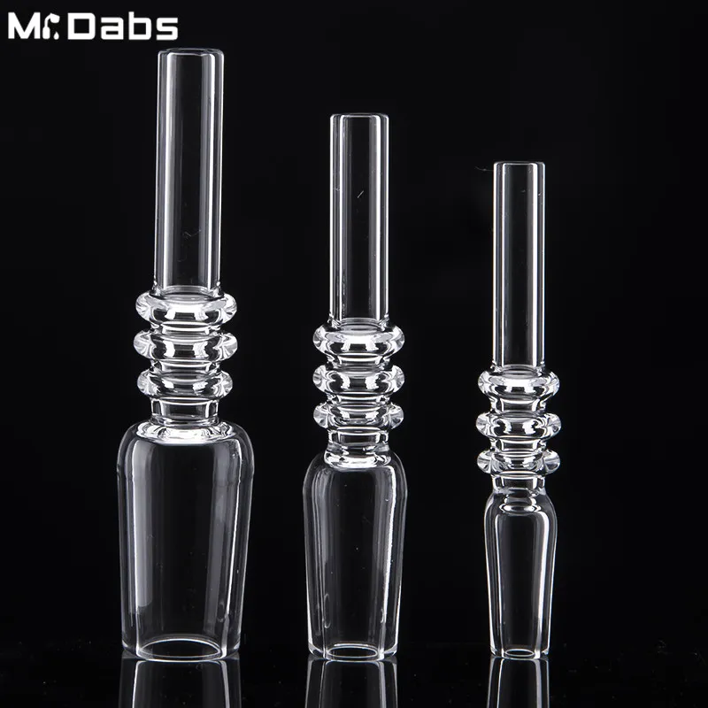 DHL New 10mm 14mm 19mm Smoking Accessories 100% Real Quartz tip with Clear Male Joint for Nectar Collect Quartz Nail NC Set