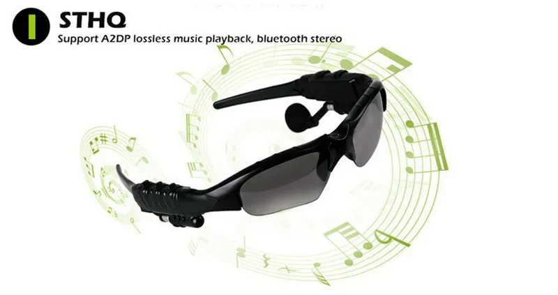 Uppgradera solglasögon Trådlöst Bluetooth Headset v4.1 Stereo Sportmusik Körning Ridning Solglasögon Handsfree hörlurar med MIC för iPhone
